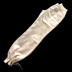 Vivid Jeans Satin Fleece lined Y2K 2000s champagne pants